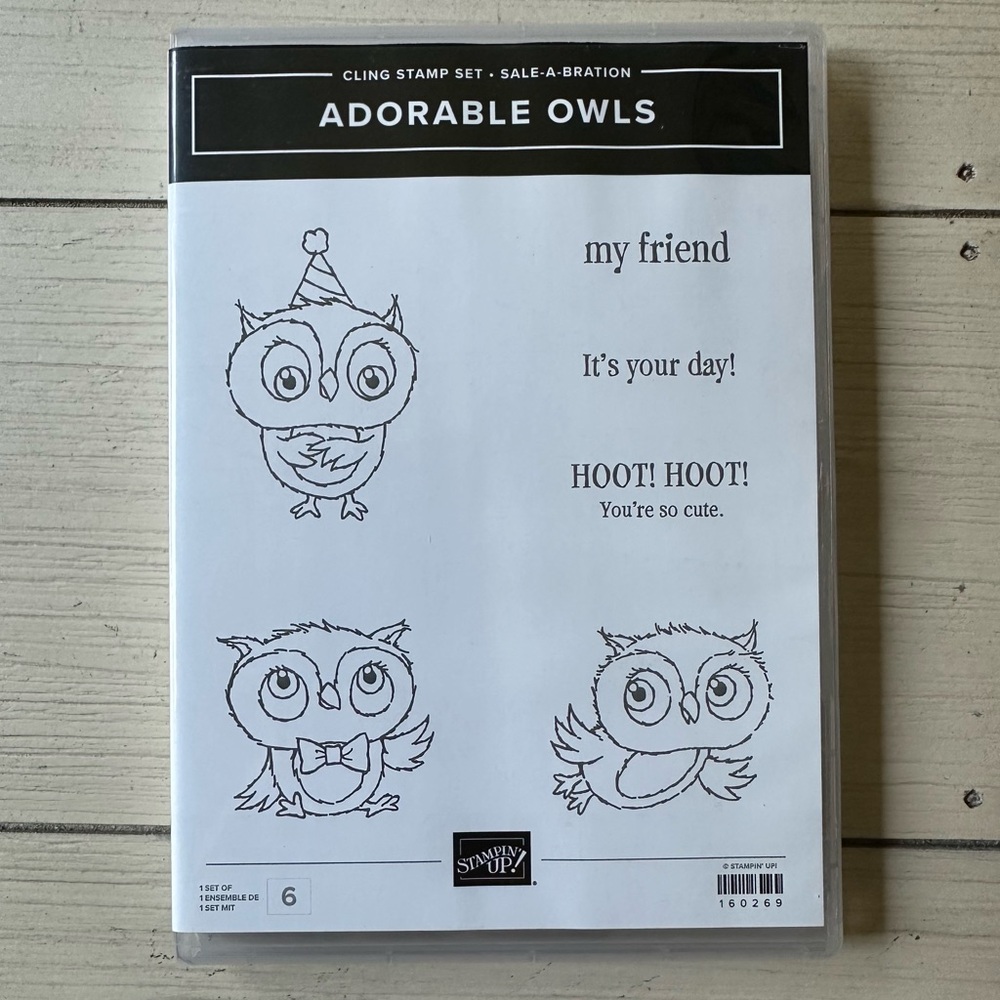 NWT Stampin’ Up! Adorable Owls Stamp Set
